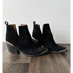 Jeffrey Campbell Boots Women's 6.5 Black Suede Cromwell Ankle Booties Western